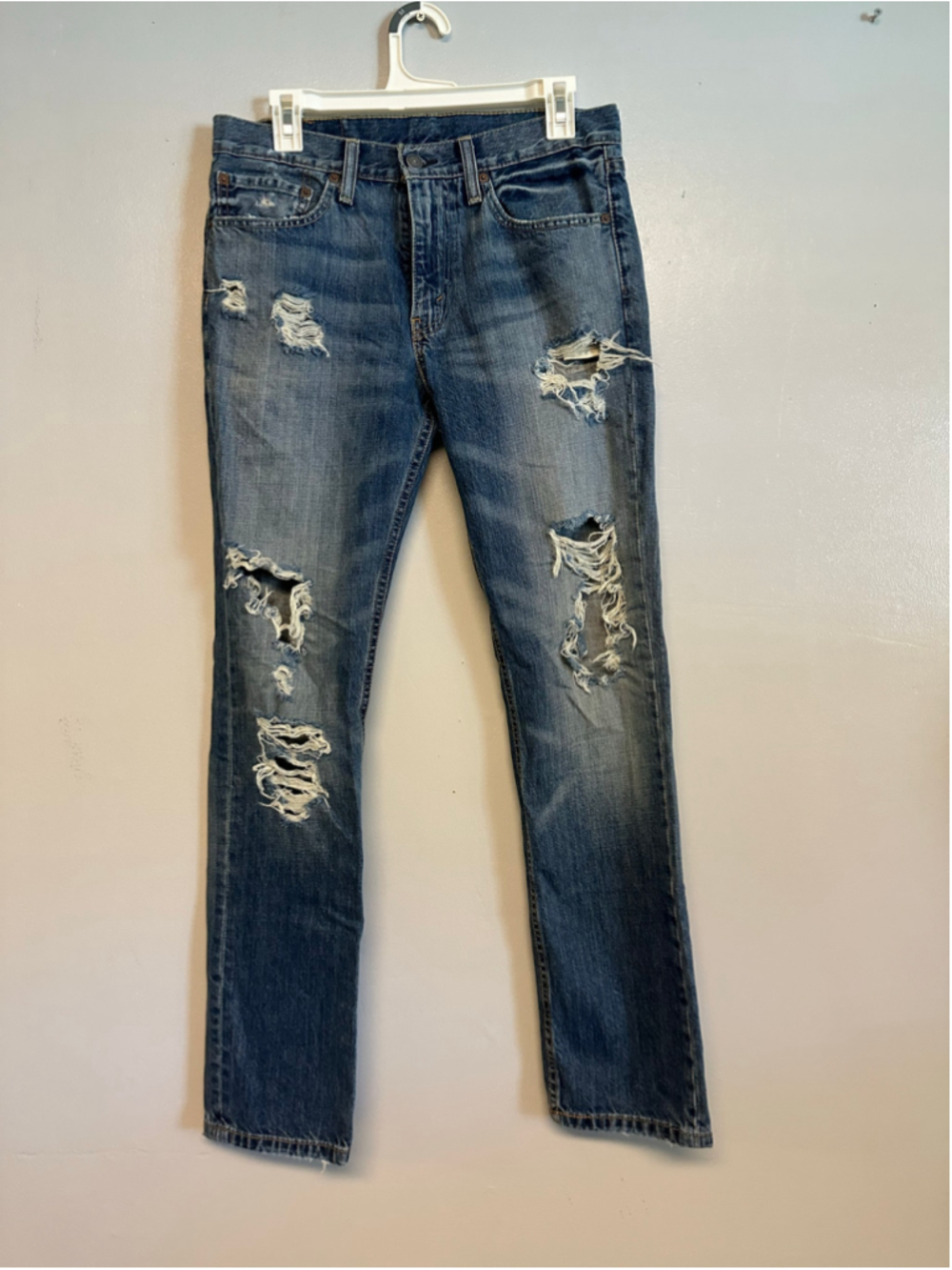 Levi's 511 Slim Distressed Jeans Blue Mens Size 31x32